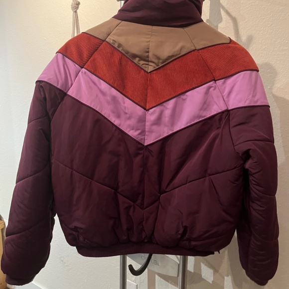 Free People Purple Chevron Ski Puffer Jacket  XS - Picture 2 of 4